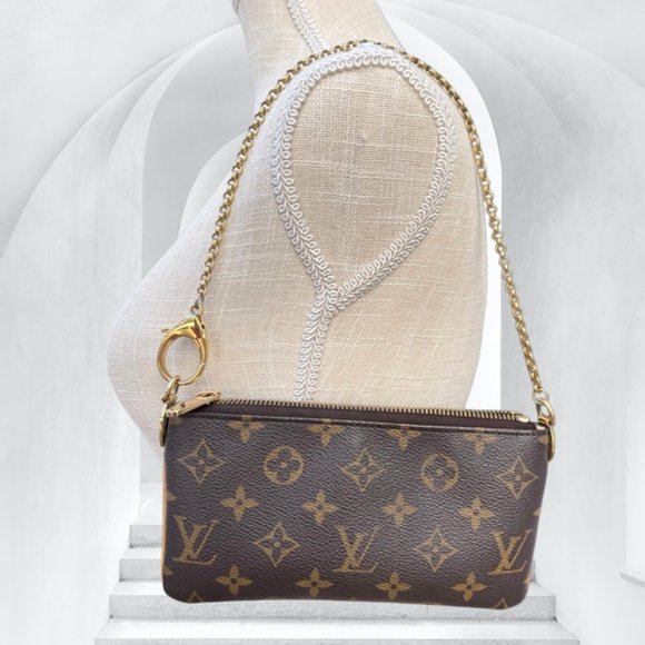 Authentic LOUIS VUITTON Monogram Pochette Milla MM Small Chain Bag - Picture 6 of 17